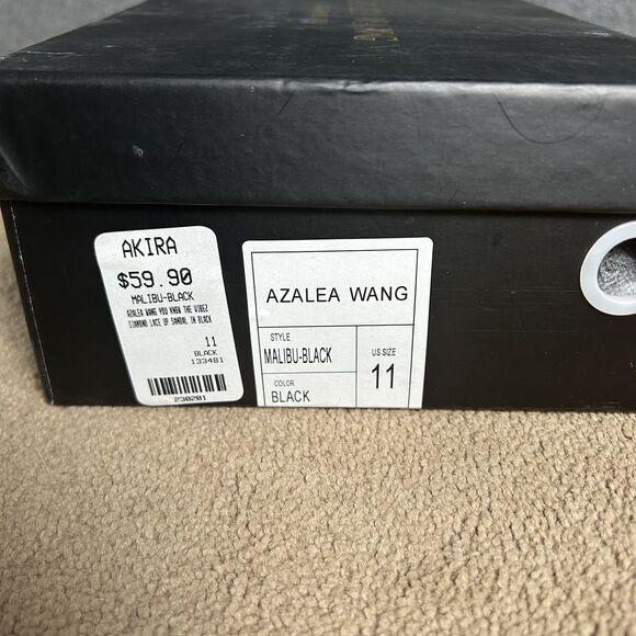Azalea Wang Heels Akira Black Lace Up Womens Size 11 - Picture 8 of 8